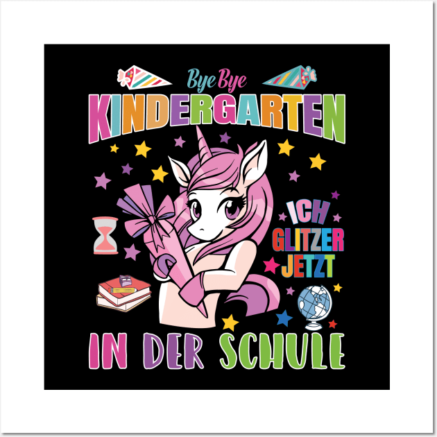 Einschulung Schulkind Einhorn Wall Art by Lin-Eve